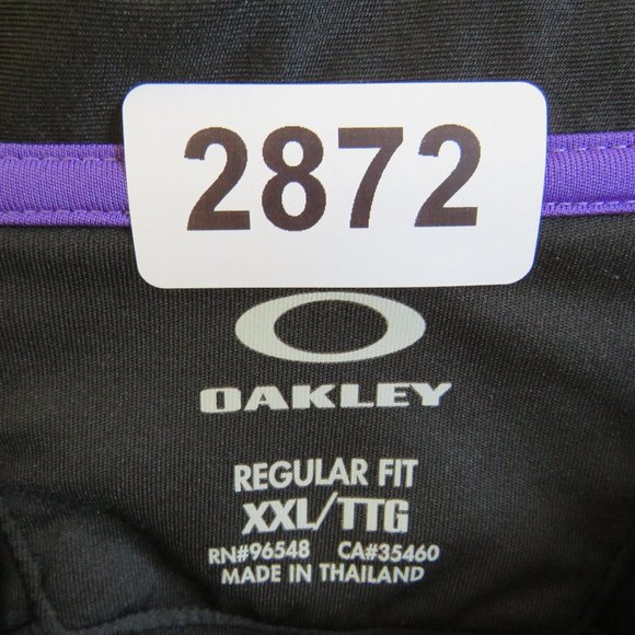 Oakley* Men's Short‎ Sleeve 3 Button Down Straight Hem Stripe Polo Shirt~ XXL - Picture 3 of 13